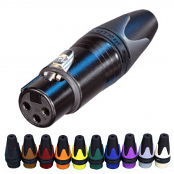 Neutrik Female NC3FXX-BAG XLR 3 pin Connector Black Silver Contacts Boot Colours
