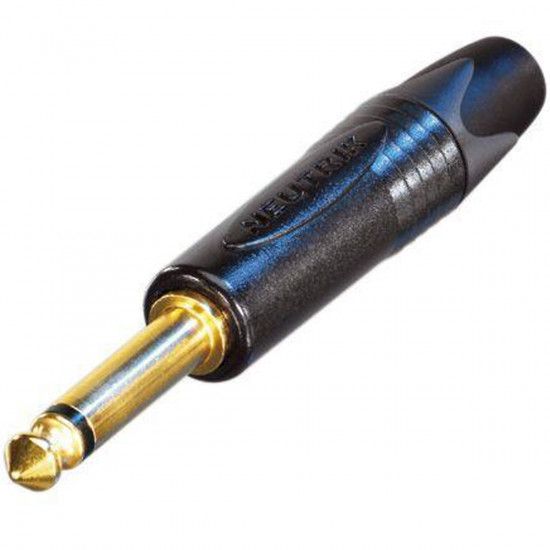 Neutrik NP2X-B Mono TS Jack Plug Black Gold 6.35mm 1/4 Inch 2 Pole