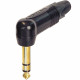 Right Angle TRS Jack Plug Black Gold Contacts 6.35mm 1/4 Inch Neutrik NP3RX-B