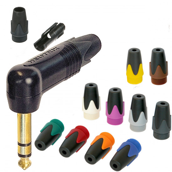 Right Angle TRS Jack Plug Black Gold Contacts 6.35mm 1/4 Inch Neutrik NP3RX-B