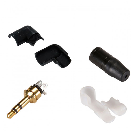 Neutrik NTP3RC-B Right Angle Stereo Jack 3.5mm mini Plug Black Gold Contacts