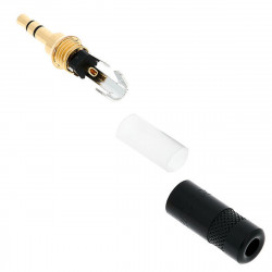 Neutrik Rean NYS231BG Inline 3.5mm Stereo Mini Jack Plug Black Gold