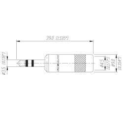 Neutrik Rean NYS231B Inline 3.5mm Stereo Mini Jack Plug Black Silver