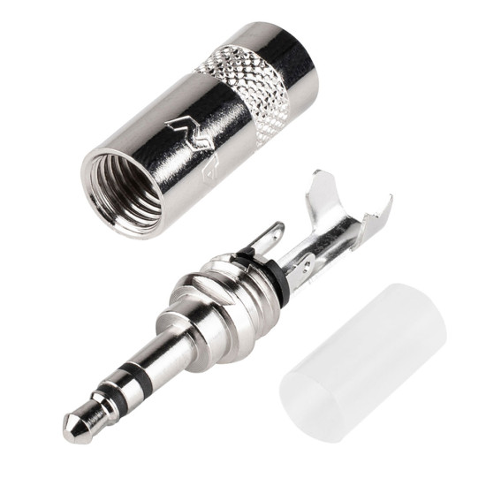 Neutrik Rean NYS231 Inline 3.5mm Stereo Mini Jack Plug Nickel 4mm Overall Diameter