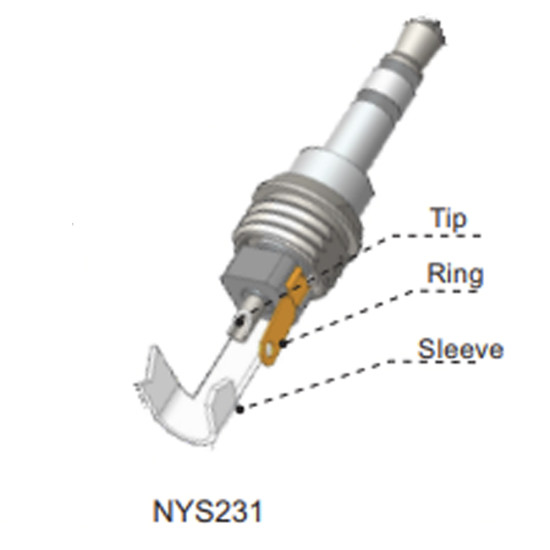 Neutrik Rean NYS231 Inline 3.5mm Stereo Mini Jack Plug Nickel 4mm Overall Diameter