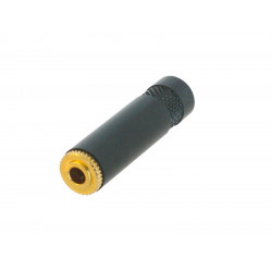 Neutrik Rean NYS240BG Inline 3.5mm Stereo Female Mini Jack Socket Black Gold