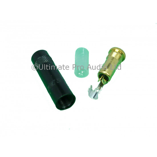Neutrik Rean NYS240BG Inline 3.5mm Stereo Female Mini Jack Socket Black Gold