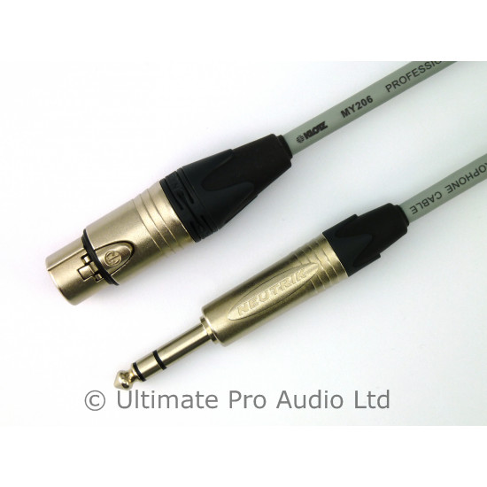 Neutrik Klotz Female XLR To Balanced TRS 1/4" Jack Lead Tour Grade