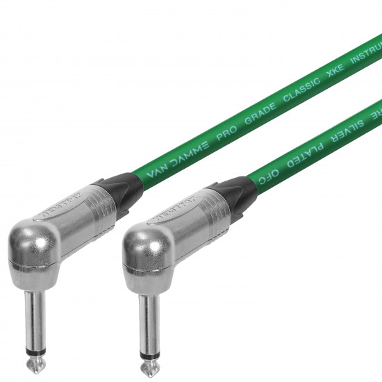 Van Damme Guitar Cable Lead Neutrik Right Angle 1/4" Silver Colour Jacks