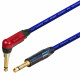 Van Damme Neutrik 1/4 Inch Straight Black Gold to Right Silent Jack Lead