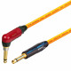 Van Damme Neutrik 1/4 Inch Straight Black Gold to Right Silent Jack Lead