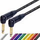 Van Damme Guitar Cable Lead Neutrik 1/4 Inch Black Gold Right Angle Jacks