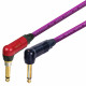 Van Damme Neutrik 1/4" Right Angle Black Gold to Right Angle Silent Jack Lead