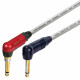 Van Damme Neutrik 1/4" Right Angle Black Gold to Right Angle Silent Jack Lead