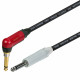 Van Damme Guitar Cable Lead Neutrik 1/4" Straight White to Right Angle Silent Jack