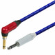 Van Damme Guitar Cable Lead Neutrik 1/4" Straight White to Right Angle Silent Jack