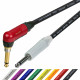 Van Damme Guitar Cable Lead Neutrik 1/4" Straight White to Right Angle Silent Jack