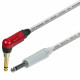 Van Damme Guitar Cable Lead Neutrik 1/4" Straight White to Right Angle Silent Jack