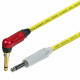 Van Damme Guitar Cable Lead Neutrik 1/4" Straight White to Right Angle Silent Jack