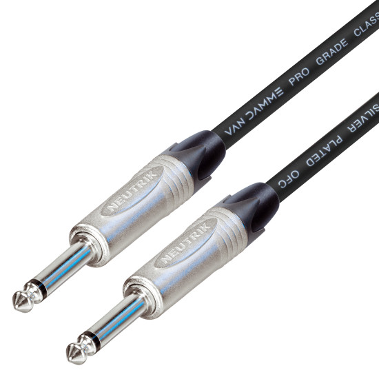 Van Damme Guitar Cable Lead Neutrik 1/4" Straight Nickel Jacks