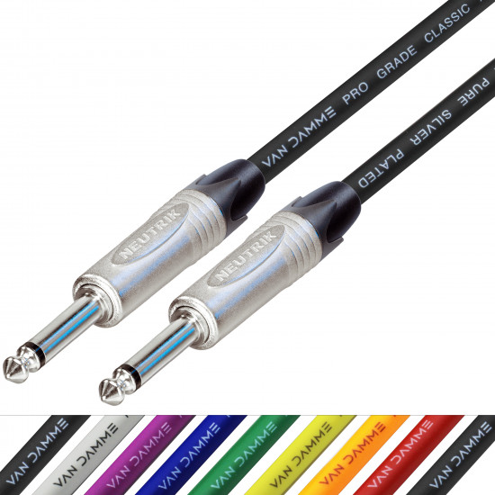 Van Damme Guitar Cable Lead Neutrik 1/4" Straight Nickel Jacks