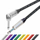 Van Damme Guitar Cable Lead Neutrik 1/4" Right Angle to Straight Silver Jack