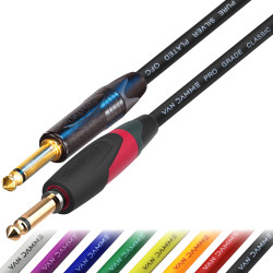 Van Damme Guitar Cable Lead Neutrik 1/4" Straight Black to Silent Jack