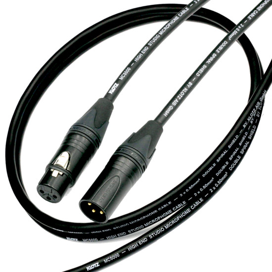 Klotz M5 Microphone XLR Cable Neutrik Black Gold Female Male XLR Lead