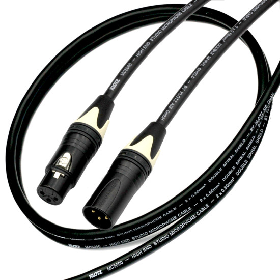 Klotz M5 Microphone XLR Cable Neutrik Black Gold Female Male XLR Lead