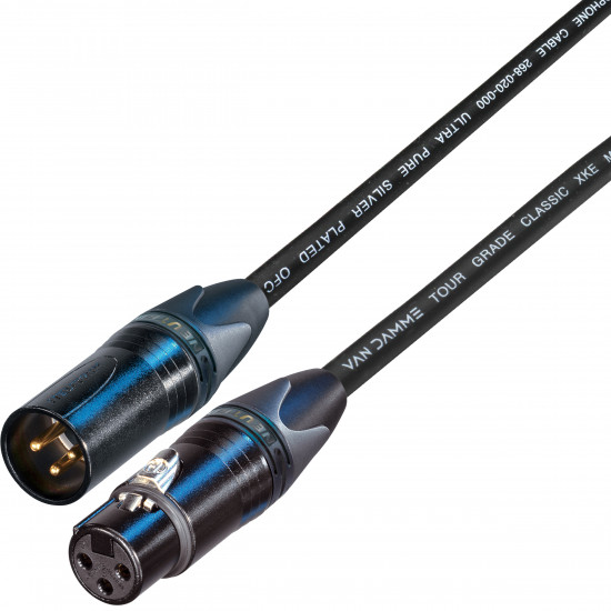 Van Damme Microphone Lead Cable Neutrik Black Gold Male Female XLRs