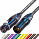 Van Damme Microphone Lead Cable Neutrik Black Gold Male Female XLRs