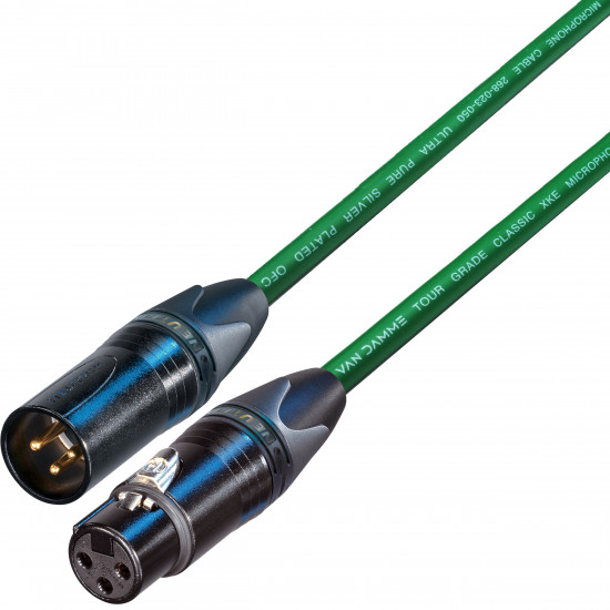 Van Damme Microphone Lead Cable Neutrik Black Gold Male Female XLRs