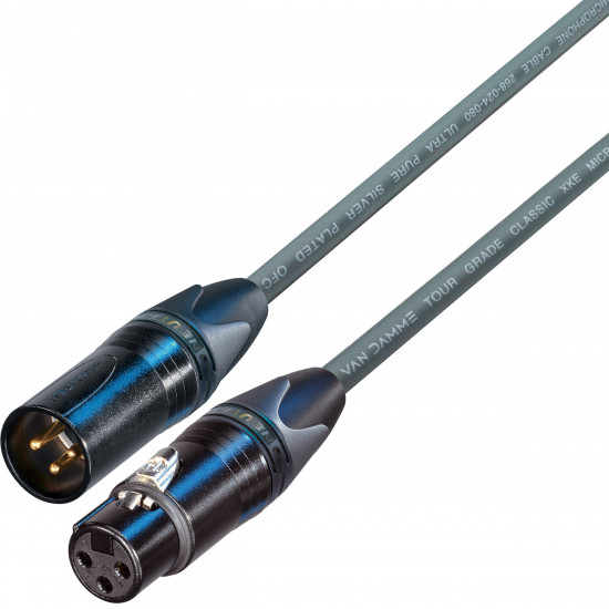 Van Damme Microphone Lead Cable Neutrik Black Gold Male Female XLRs
