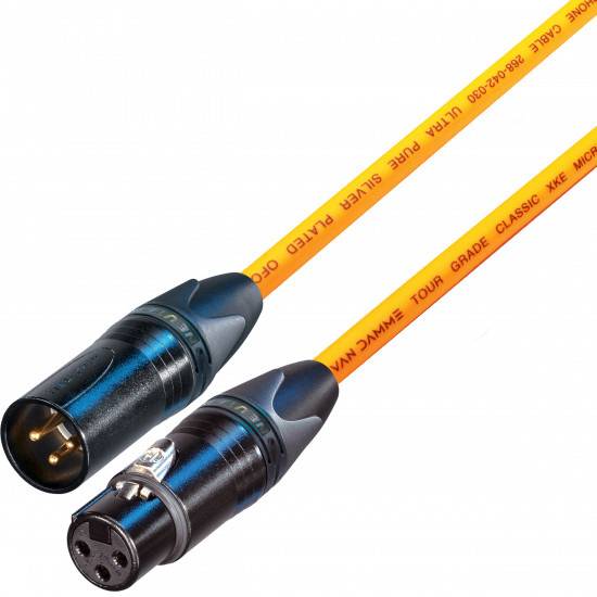 Van Damme Microphone Lead Cable Neutrik Black Gold Male Female XLRs