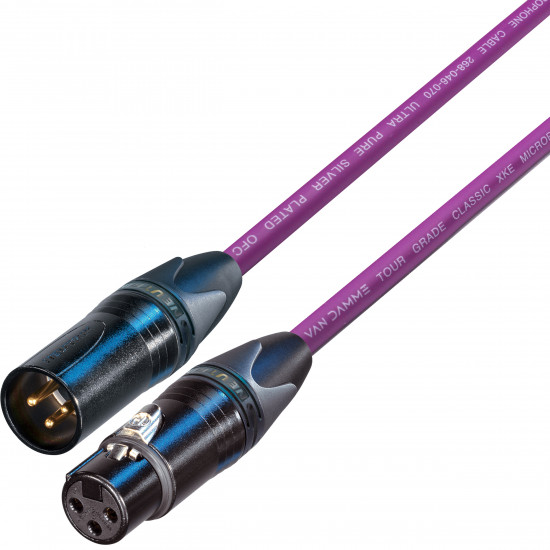Van Damme Microphone Lead Cable Neutrik Black Gold Male Female XLRs