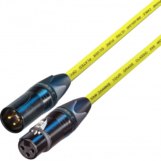 Van Damme Microphone Lead Cable Neutrik Black Gold Male Female XLRs