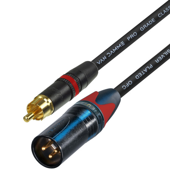 Van Damme RCA to Male XLR cable UPOFC Rean Neutrik Single Cable