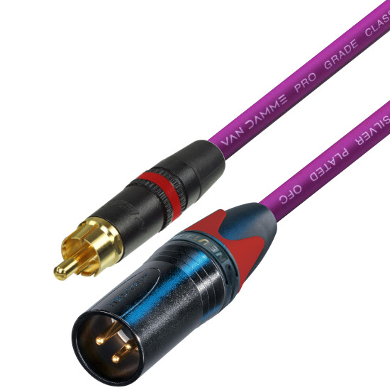 Van Damme RCA to Male XLR cable UPOFC Rean Neutrik Single Cable