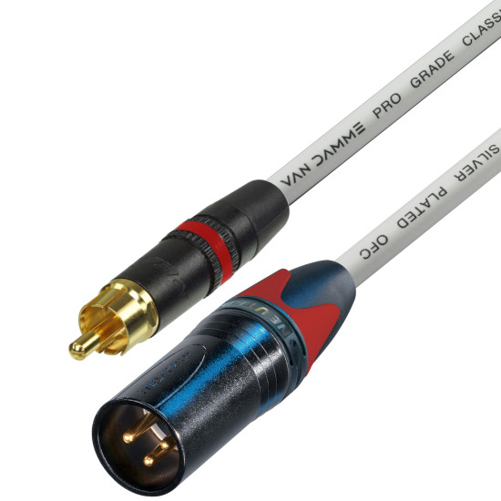 Van Damme RCA to Male XLR cable UPOFC Rean Neutrik Single Cable