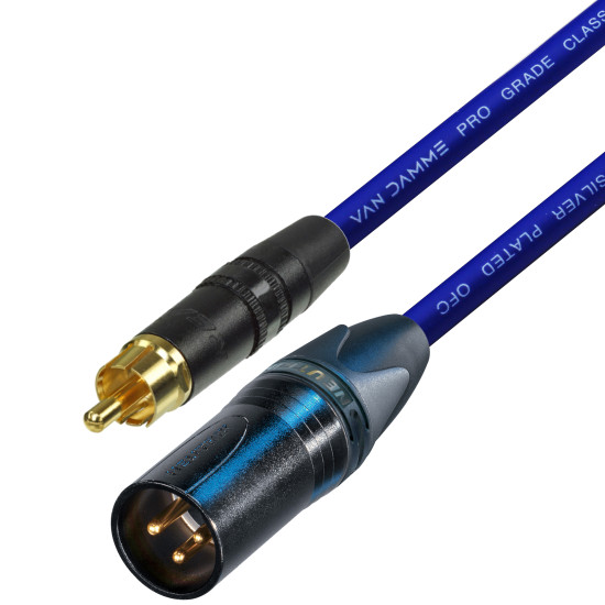 Van Damme RCA to Male XLR cable UPOFC Rean Neutrik Single Cable