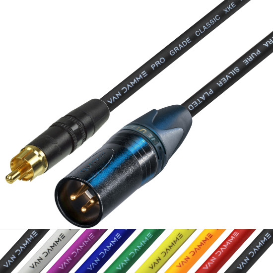 Van Damme RCA to Male XLR cable UPOFC Rean Neutrik Single Cable