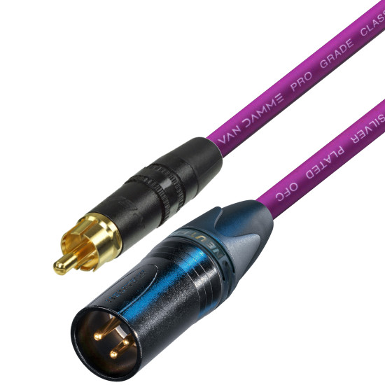 Van Damme RCA to Male XLR cable UPOFC Rean Neutrik Single Cable