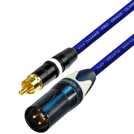 Van Damme RCA to Male XLR cable UPOFC Rean Neutrik Single Cable