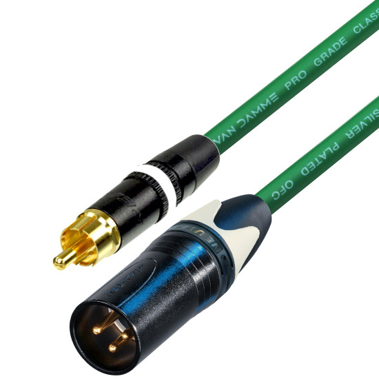 Van Damme RCA to Male XLR cable UPOFC Rean Neutrik Single Cable
