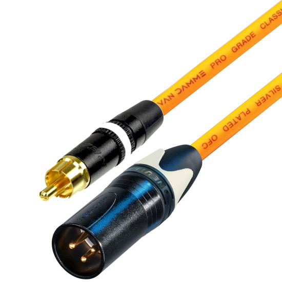 Van Damme RCA to Male XLR cable UPOFC Rean Neutrik Single Cable