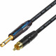 Gold RCA to Mono Jack Cable Silver Plated Van Damme Neutrik 6.35mm 1/4" Lead