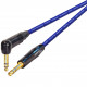 Van Damme Starquad Cable Neutrik TRS 1/4" Plug Black Gold Straight to Right Angle Jack