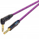 Van Damme Starquad Cable Neutrik TRS 1/4" Plug Black Gold Straight to Right Angle Jack