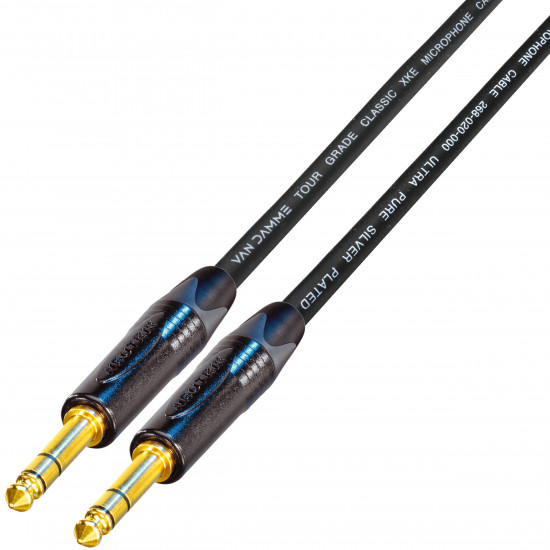 Van Damme Cable Neutrik Black Gold Balanced TRS 1/4" Jack Plug Lead