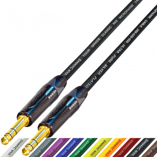 Van Damme Cable Neutrik Black Gold Balanced TRS 1/4" Jack Plug Lead